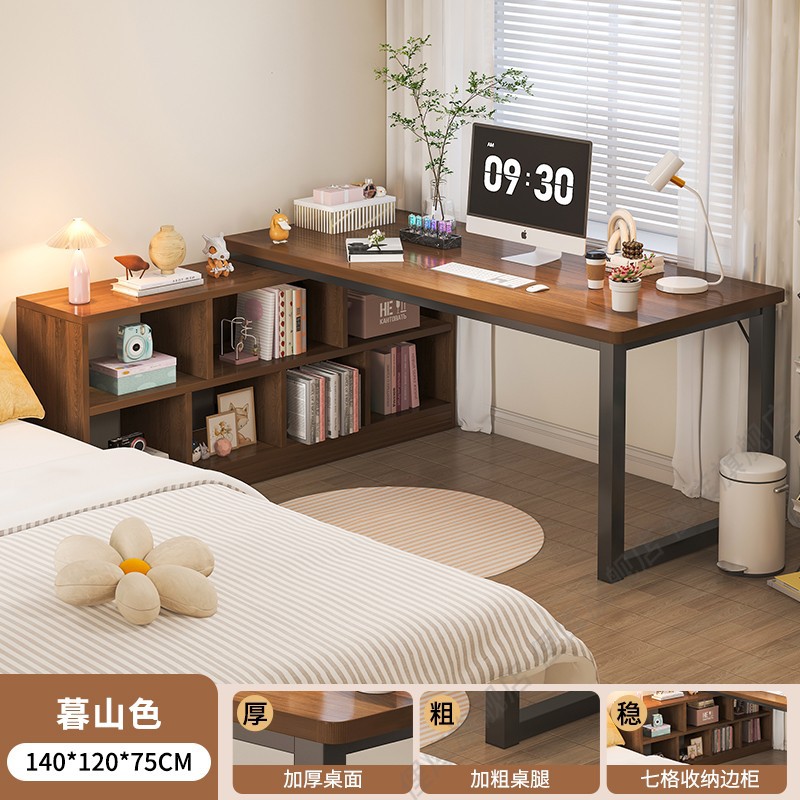 Mesa de esquina de madera maciza escritorio de escritorio en una mesa de computadora dormitorio para niñas cómoda L-esquina estudio escritorio
