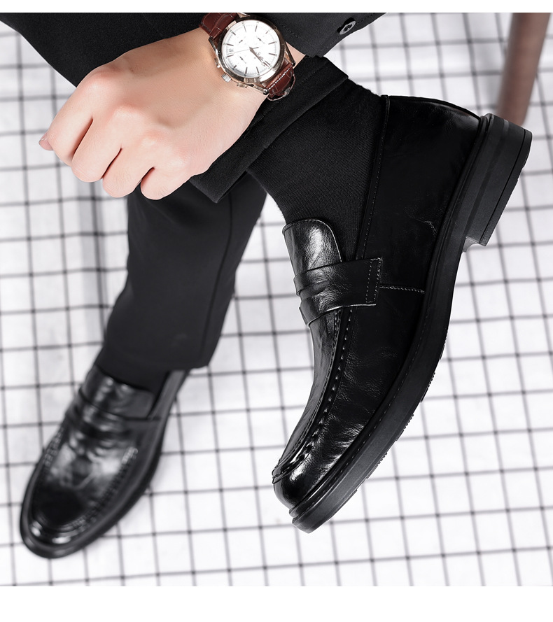 Men's 6cm Height Increasing Slip-On Leather Loafers Casual Shoes_vogvips.com