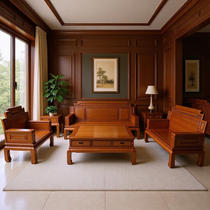 Indonesian Rosewood New Chinese Style Solid Wood Sofa Set Chair Rosewood Sofa Living Room Furniture Villa Furniture All Solid Wood