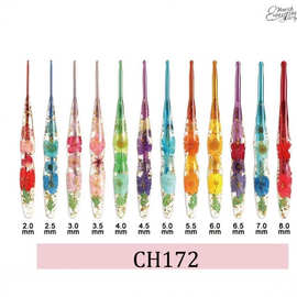 跨境新款葫芦钩针套装滴胶钩针2.0-6.0mm印花编织工具钩针批发