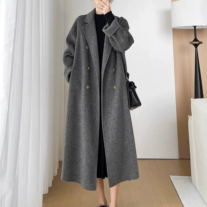 Demi-season elite woolen coat, (Physicals), plus size