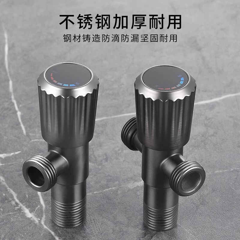 Пистолет из нержавеющей стали серый угловой клапан легкий роскошный треугольный клапан водонагреватель водонагреватель запорный клапан холодный и горячий 4 точки двойной сквозной угловой клапан