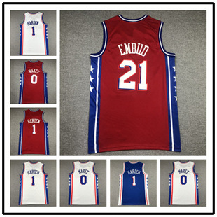 Foreign Trade Basketball Jersey 2023 New Season 76Ers No. 21 Embiid Embroidered Basketball Uniform Sports Training