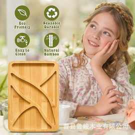 跨境木质干果盘花生零食糖果托盘分格牛奶面包早餐盘坚果盒甜品盘