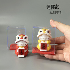 Guochao ソーラーミニライオンウェイクアップラッキーキャットオフィスデスク車玄関リビングルーム装飾品開店ギフト