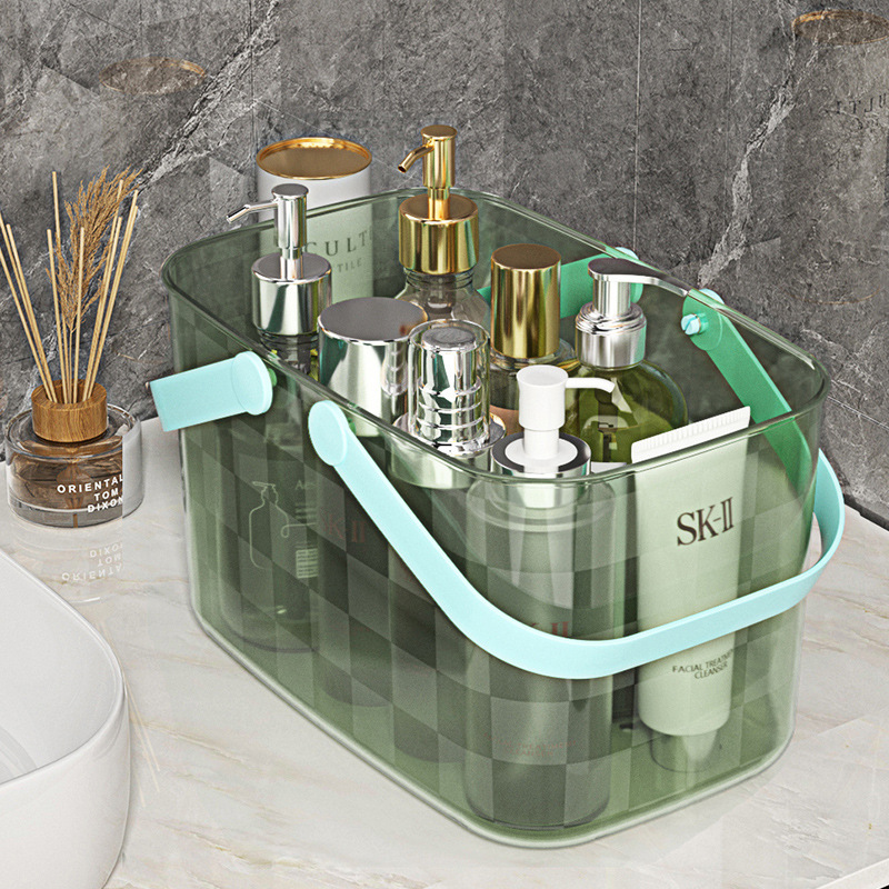 Cesta de baño canasta de almacenamiento de baño portátil suministros de baño Baño canasta de almacenamiento de artículos diversos de plástico azul canasta de baño