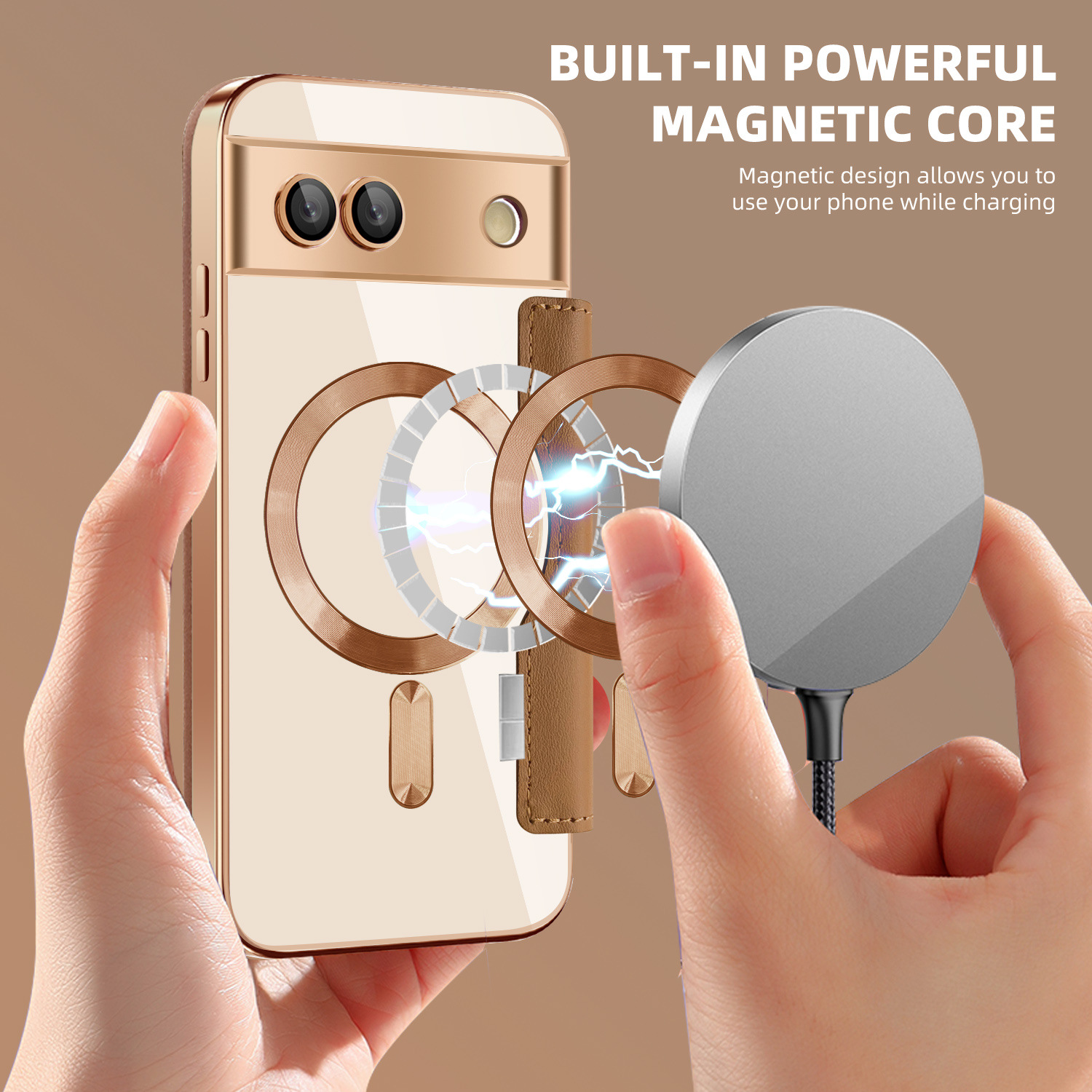 Transfronterizo Gold Shield Magnetic Plug para Google10 Google Pixel11 Business Case MagSafe Case