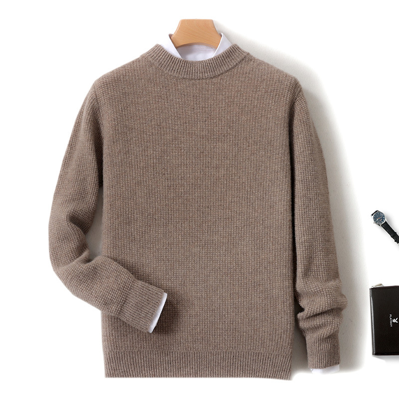 Demi-season woolen solid color knitted sweater for leisure