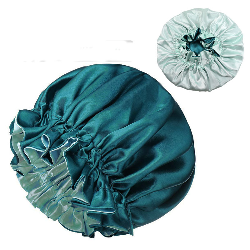 Neue Double Satin Lace Nightcap Round Cap Perm Makeup Cap display picture 2