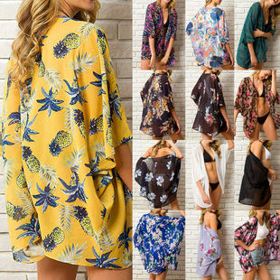 13 Colors Hot Summer Women Floral Kimono Swim Ver-Ups Female