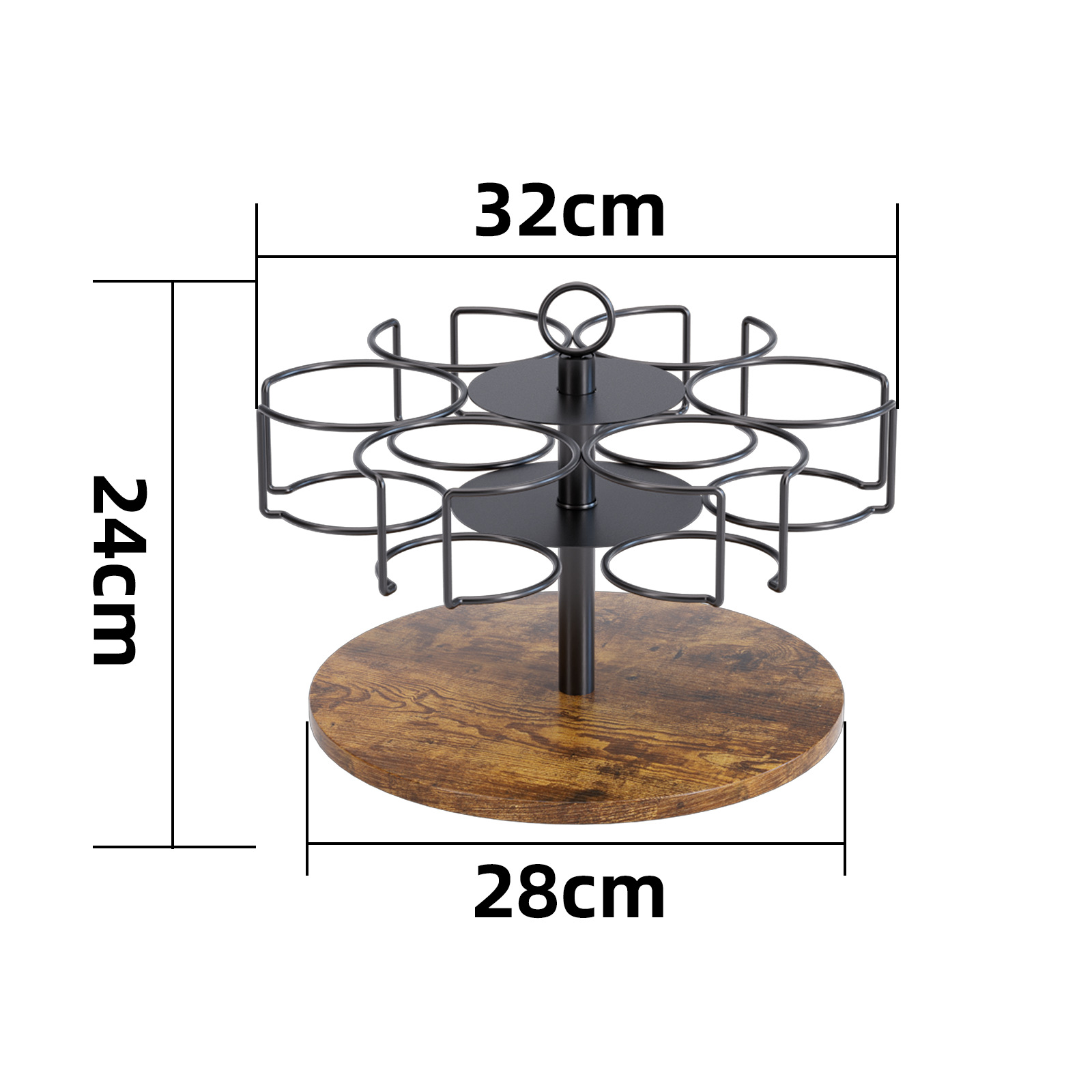 회전 6컵 링 블랙 모델 [TY-BJ-06-B]