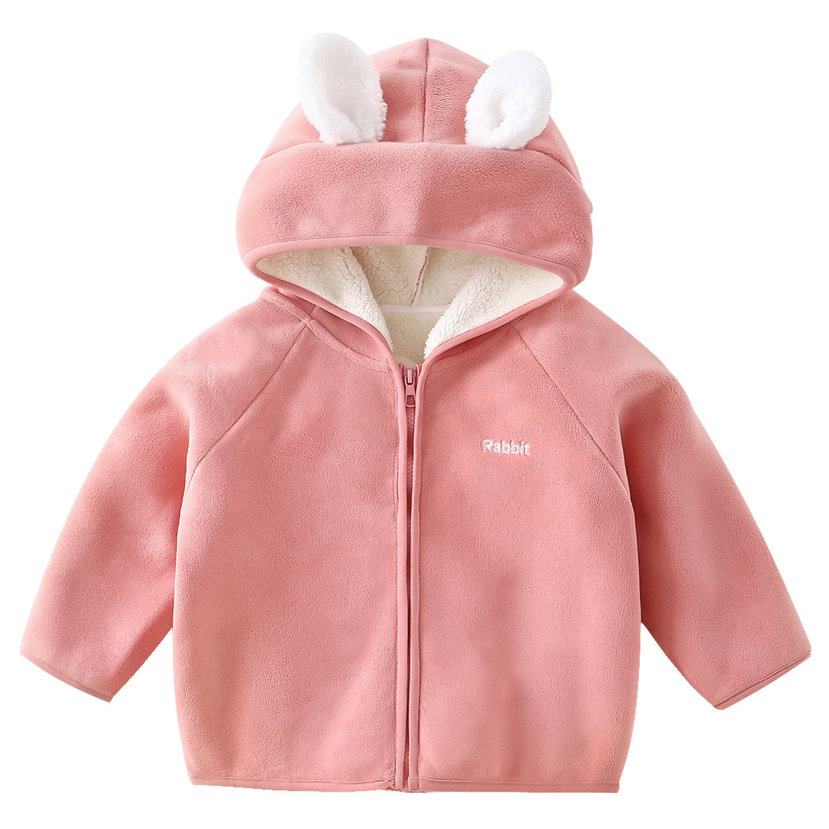Capa de niños con terciopelo engrosado nuevo niño con capuchón caliente aire de invierno dibujos animados con capuchón peluche ropa infantil