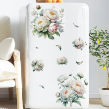 牡丹花卉背景墙面装饰贴画浴室冰箱浴缸花朵美丽可移除墙贴 39023