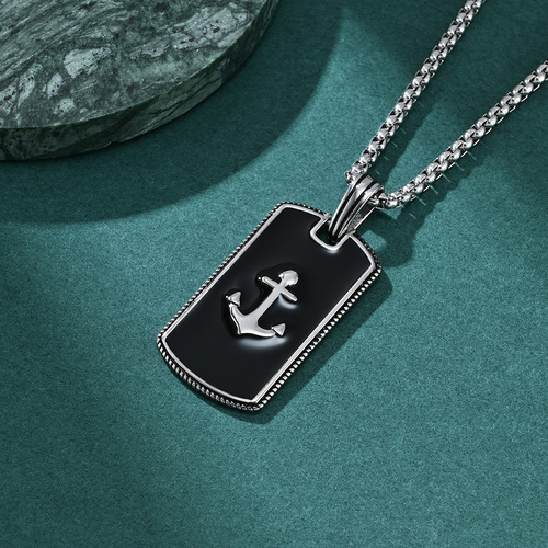 New men's trendy hip-hop anchor pattern military brand pendant trendy hip-hop fashion personality domineering pendant accessories