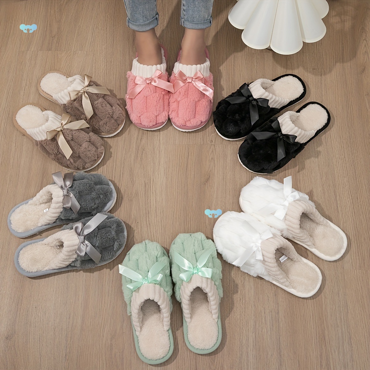 Luxurious Solid Color Fluffy Slippers - Ultra-Soft Slip-On