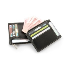 新款男士银行卡夹 驾驶证套 真皮拉链零钱公交卡包厂家定制LOGO