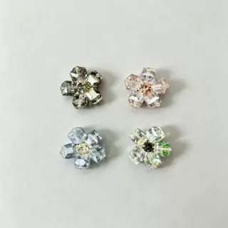 韩系轻奢手缝水晶镶钻花朵配件 DIY手作鞋花发饰鞋帽服装辅料批发