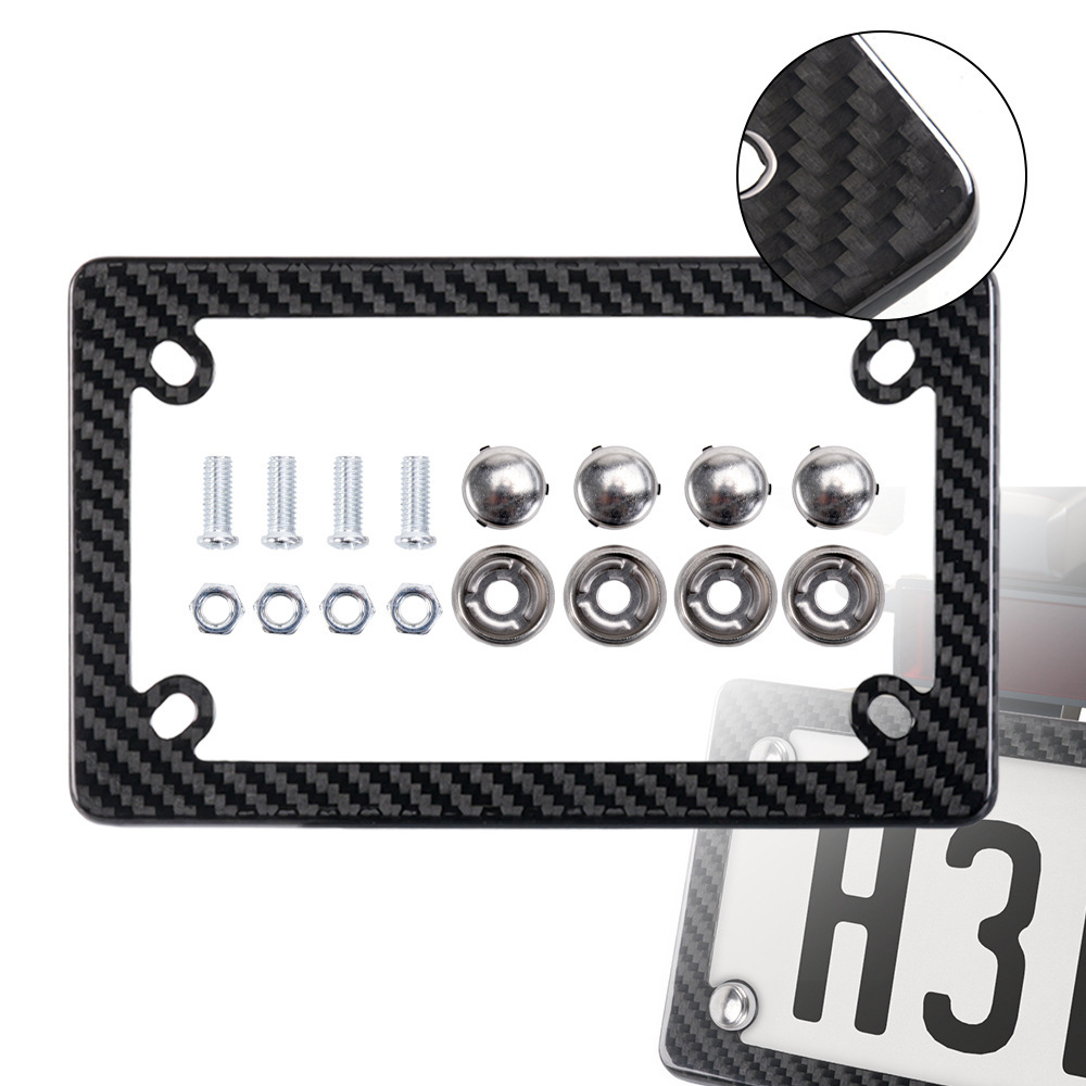 Motorcycle License Plate Frame Carbon Fiber License Plate Frame Dry Carbon Electric Vehicle Us Standard License Plate Holder Real Carbon Modification Accessories