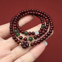 印度小叶紫檀四叶草国风情侣手串手链小众手饰批发原创设计款佛珠