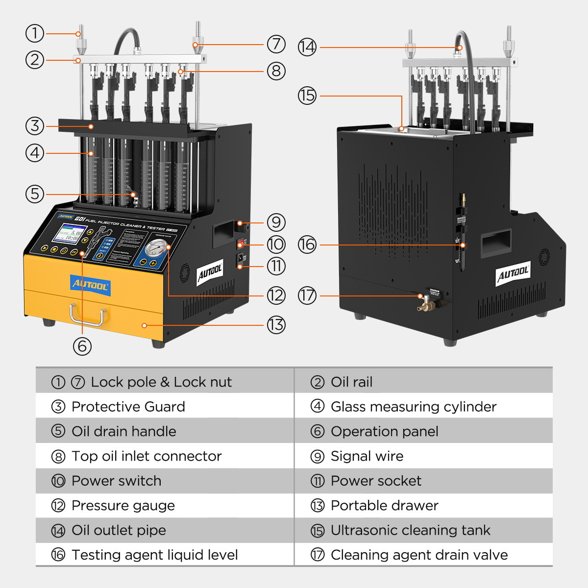 Limpiador y Probador de Inyectores Ultrasónico AUTOOL CT500 GDI