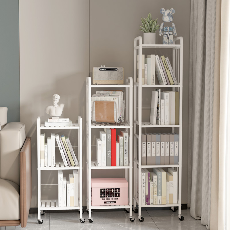 Cross-Border Floor-Standing Bookshelf, Desktop Children's Reading Rack, Wrought Iron Mobile Small Corner Storage Rack, Children's Bookshelf