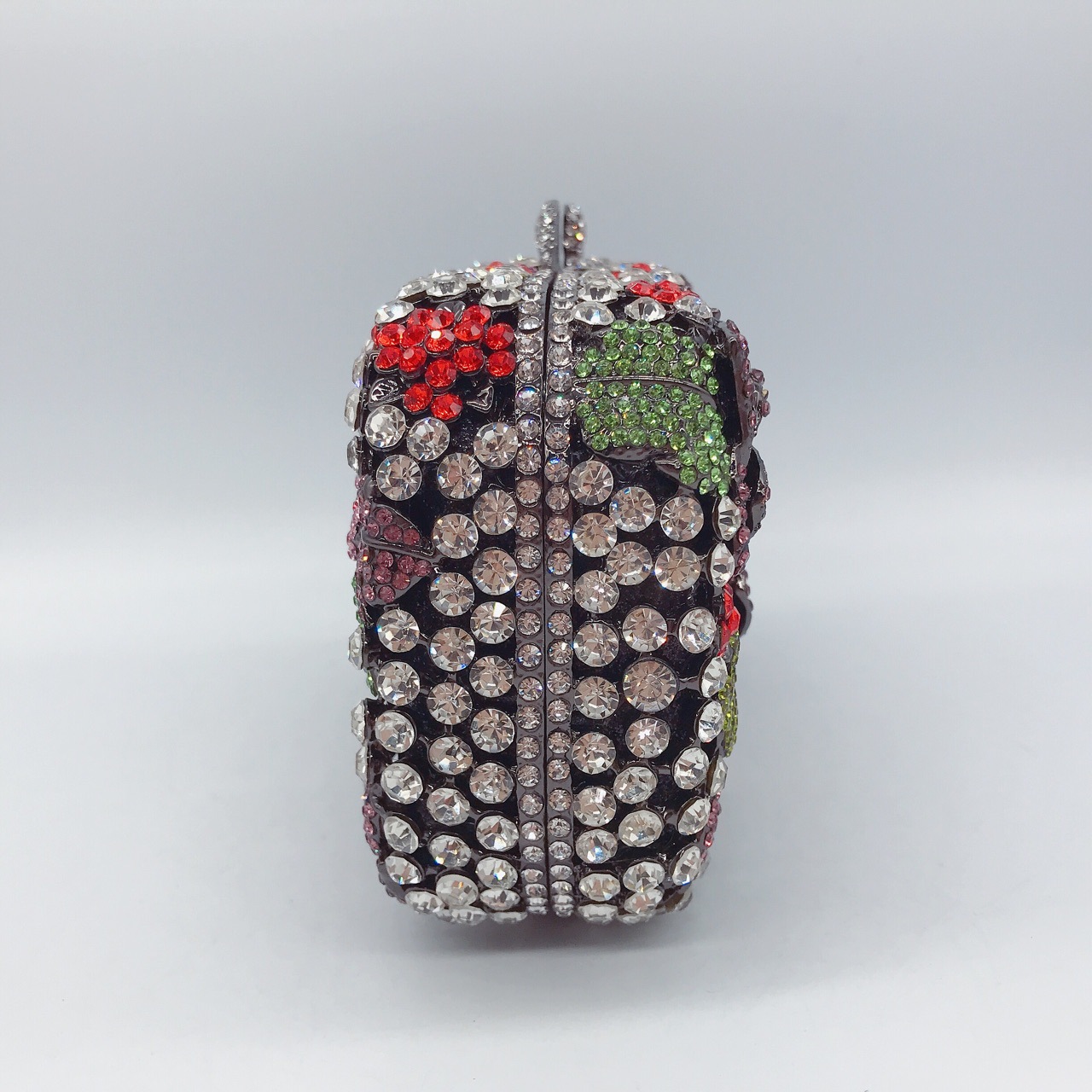Túi clutch dạ hội nạm kim cương họa tiết hoa hồng kim loại phong cách Âu Mỹ — kim cương vàng trên nền vàng chi tiết 4
