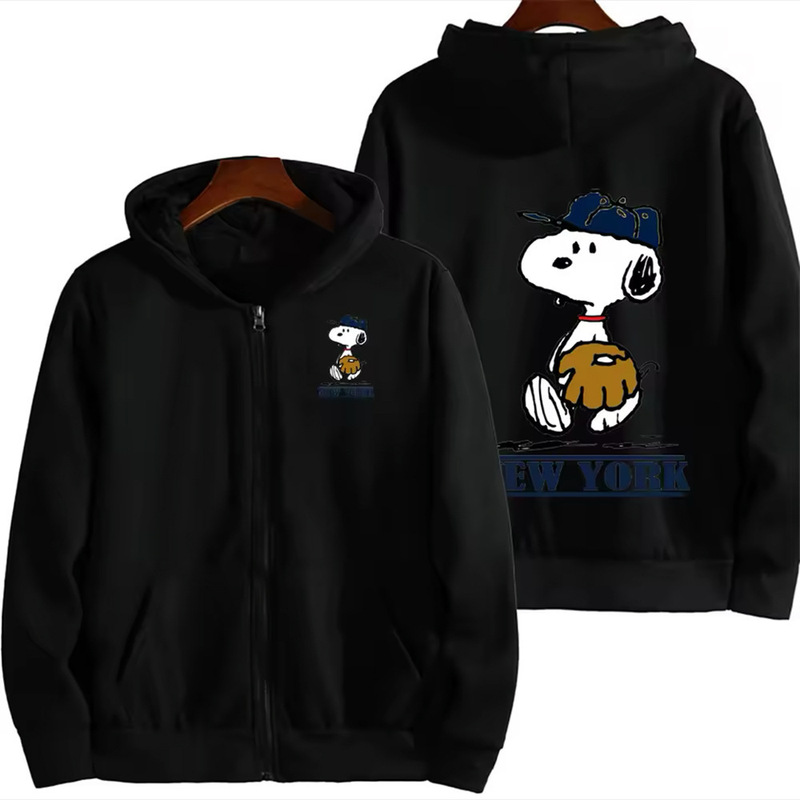 Cross-Border Foreign Trade Cartoon Snoopy Zipper Sweatshirt Digital Print Zipper Hoodie Cute Top Jacket Cross-Border Foreign Trade Cartoon Snoopy Zipper Sweatshirt Digital Print Zipper Hoodie Cute Top Jacket