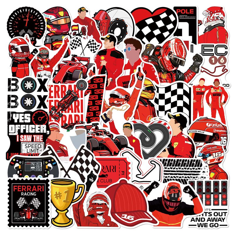 50 F1 Racing Car Cross-Border Stickers for Decorating Mobile Phones, Notebooks, Tablets, Stools, Chairs, Toys, Furniture, Jdm 50 F1 Racing Car Cross-Border Stickers for Decorating Mobile Phones, Notebooks, Tablets, Stools, Chairs, Toys, Furniture, Jdm