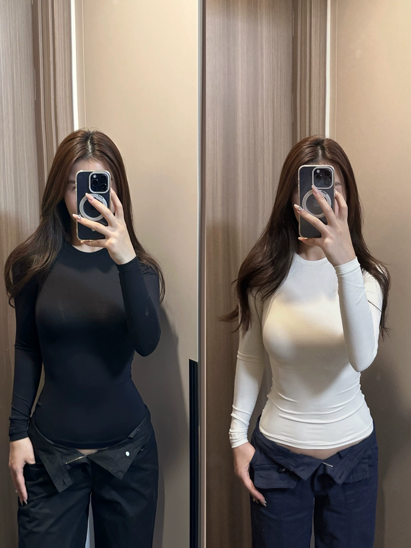 Круглый воротник, длинный рукав, облегающая футболка (Galo Fits) — 90% хлопок, нейлон, 10% спандекс, формирование тела