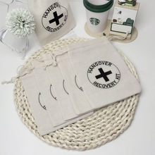 HangoverKit Bag跨境黑色十字棉布袋 单身派对女性宿醉包抽绳束口