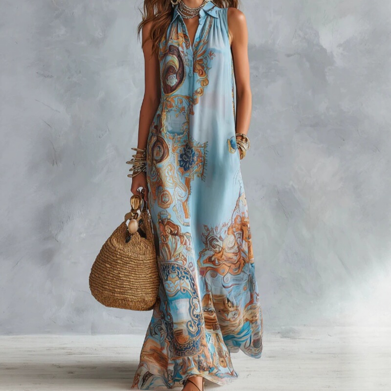 2026 European and American Cross-Border Independent Site Amazon New Fashion Casual Lunch Break Vacation Ethnic Style Women's Dress