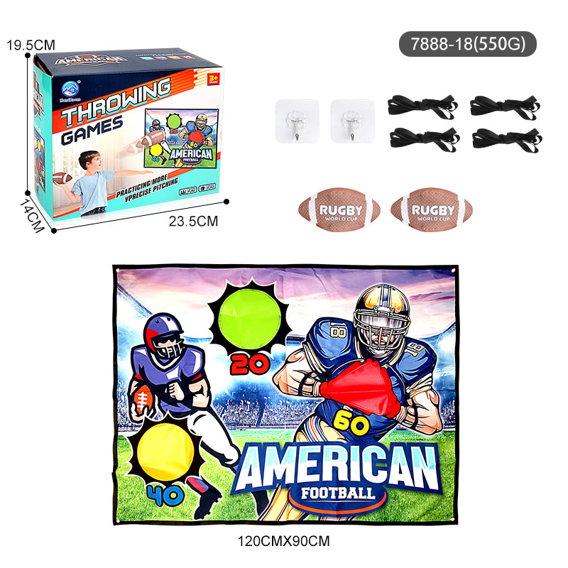 Fútbol infantil de ocio, rugby, béisbol 3 en 1 objetivo, juego de bola pegada, juguetes interactivos para padres e hijos, interiores y al aire libre