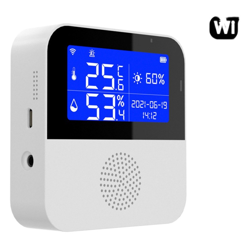 Graffiti WIFI sensor de temperatura y humedad fuente de alimentación USB Pantalla de pantalla medidor de temperatura y humedad vinculación familiar vinculación escena