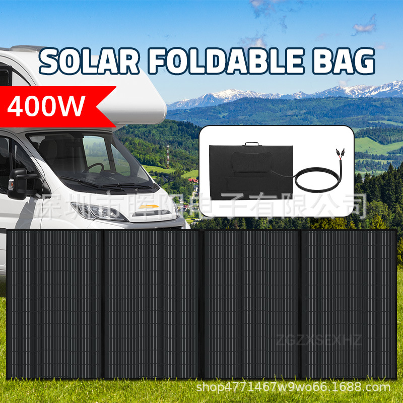 Folding bag solar-powered