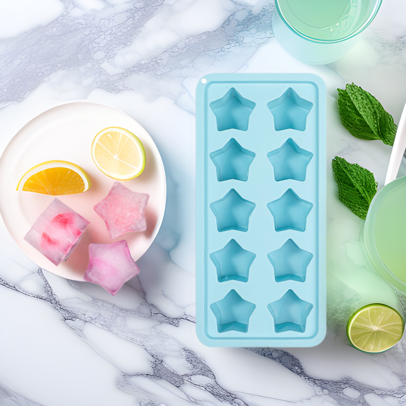 FCM Certified Ice Cube Mold Soft Silicone Ice Mold Sorbet Creative 10 Five-pointed Star Film Star Abrasives
