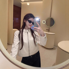 实拍 秋季妮式look ins风jennie立领明线设计休闲夹克短外套上衣