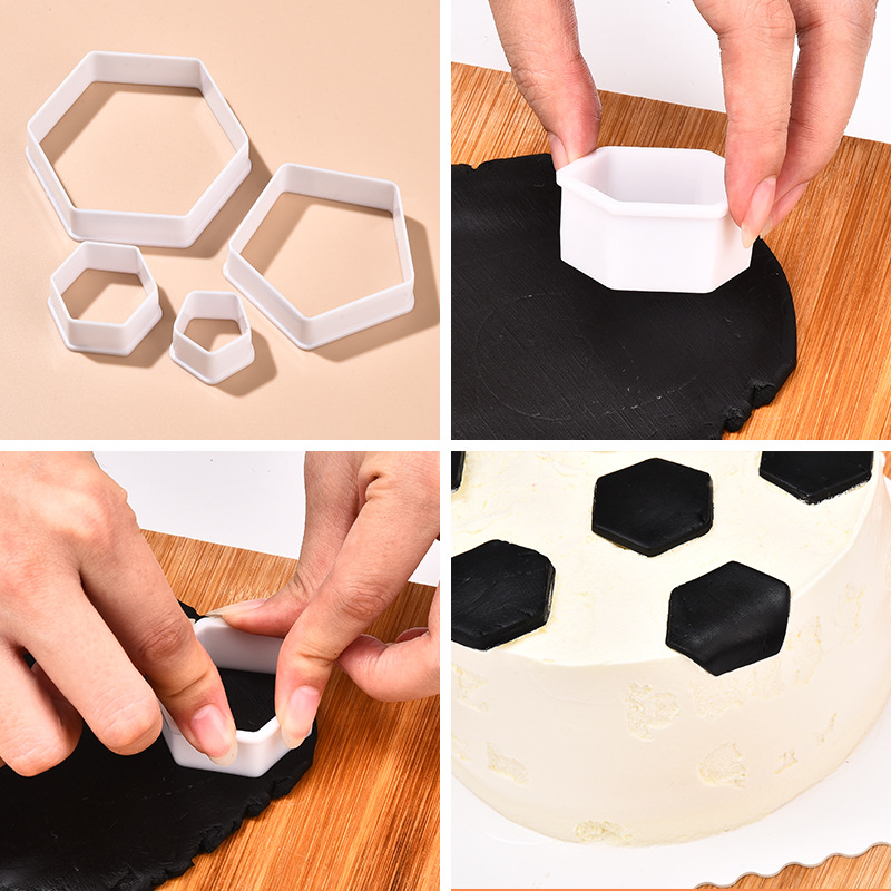 Suministro directo de fábrica transfronteriza fútbol fondant cake impresión molde de corte molde de galletas de plástico molde de decoración de la torta al por mayor