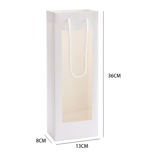 Window transparent gift bag, Goddess Day single paper bag, flower gift bag, souvenir packaging, window tote bag