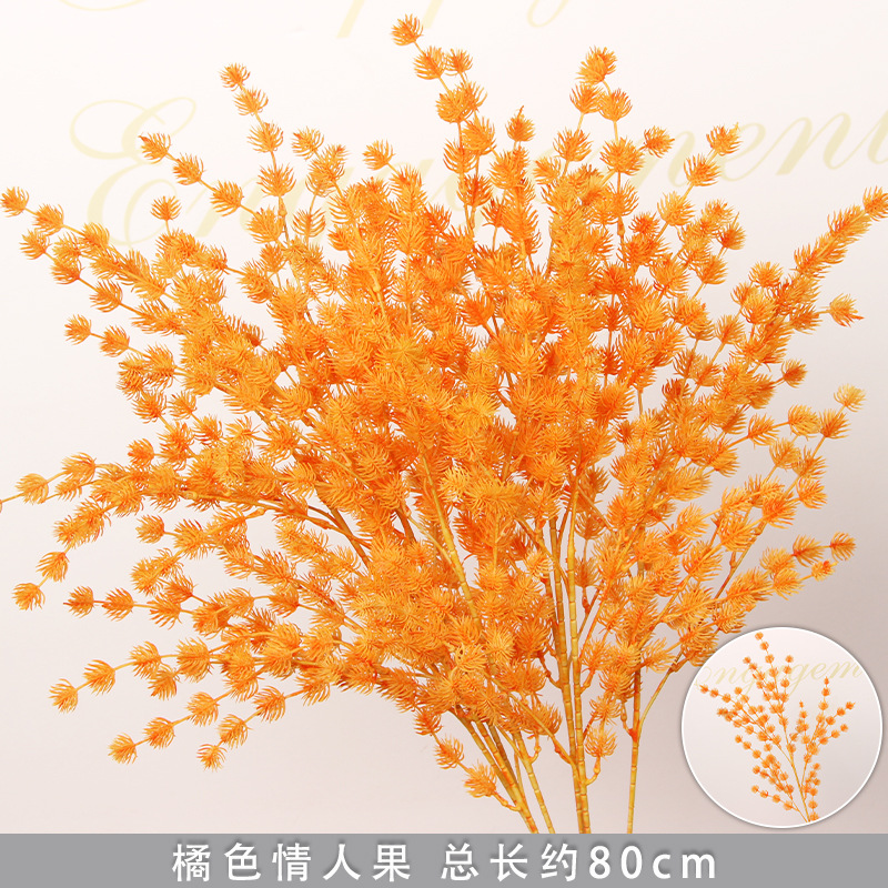 Flores de imitación naranja peonía naranja hortenida neblina orquídea flor flor de boda seda naranja