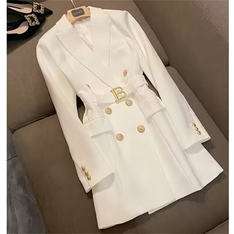 High-End Street-Style Blazer for Women, Mid-Length, 2026 Spring and Autumn New Model, Elegant British Style Single-Breasted Trench Coat Trend High-End Street-Style Blazer for Women, Mid-Length, 2026 Spring and Autumn New Model, Elegant British Style Single-Breasted Trench Coat Trend