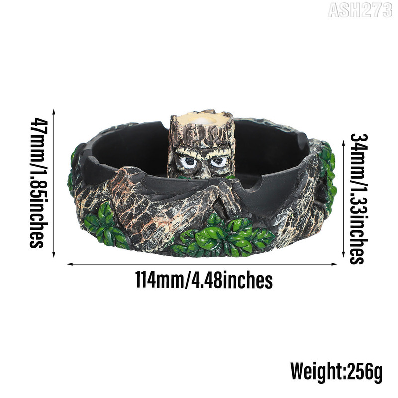 Mini Resin Ashtray Tree Villain and Green Leaf Pattern Smoke Extinguisher Smoking Accessories Ashtray