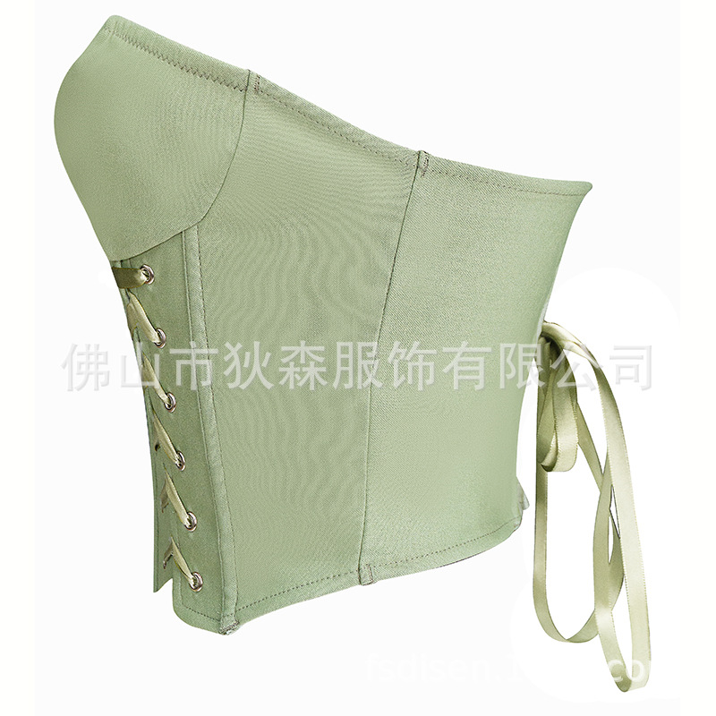 Primavera nueva corsé de correas laterales de cuerno de algodón acetato