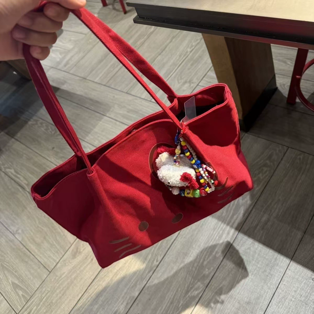 Новая холщовая сумка HelloKitty на плечо, большая вместительная сумка-тоут с героями мультфильмов, студенческая сумка на плечо