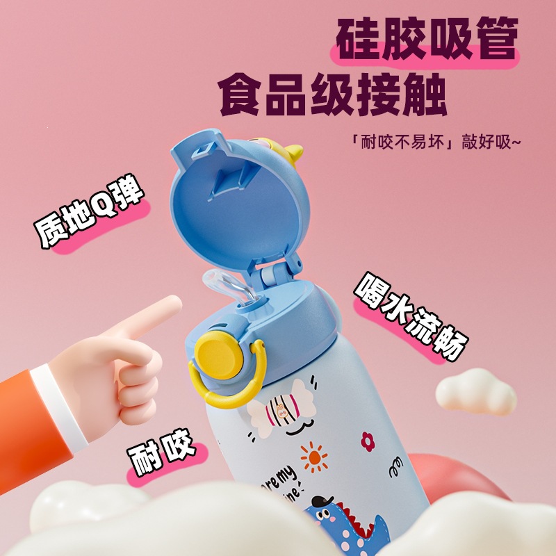 Impresión 3D de alto valor facial Taza de calor original muñeca de dibujos animados estudiantes taza de agua portátil creativa encantadora taza de paja para niños