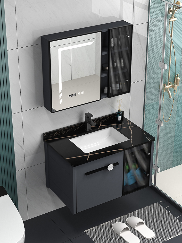 Shiqi panal de aluminio gabinete de baño combinación moderna minimalista baño lavabo combinación baño integrado lavabo