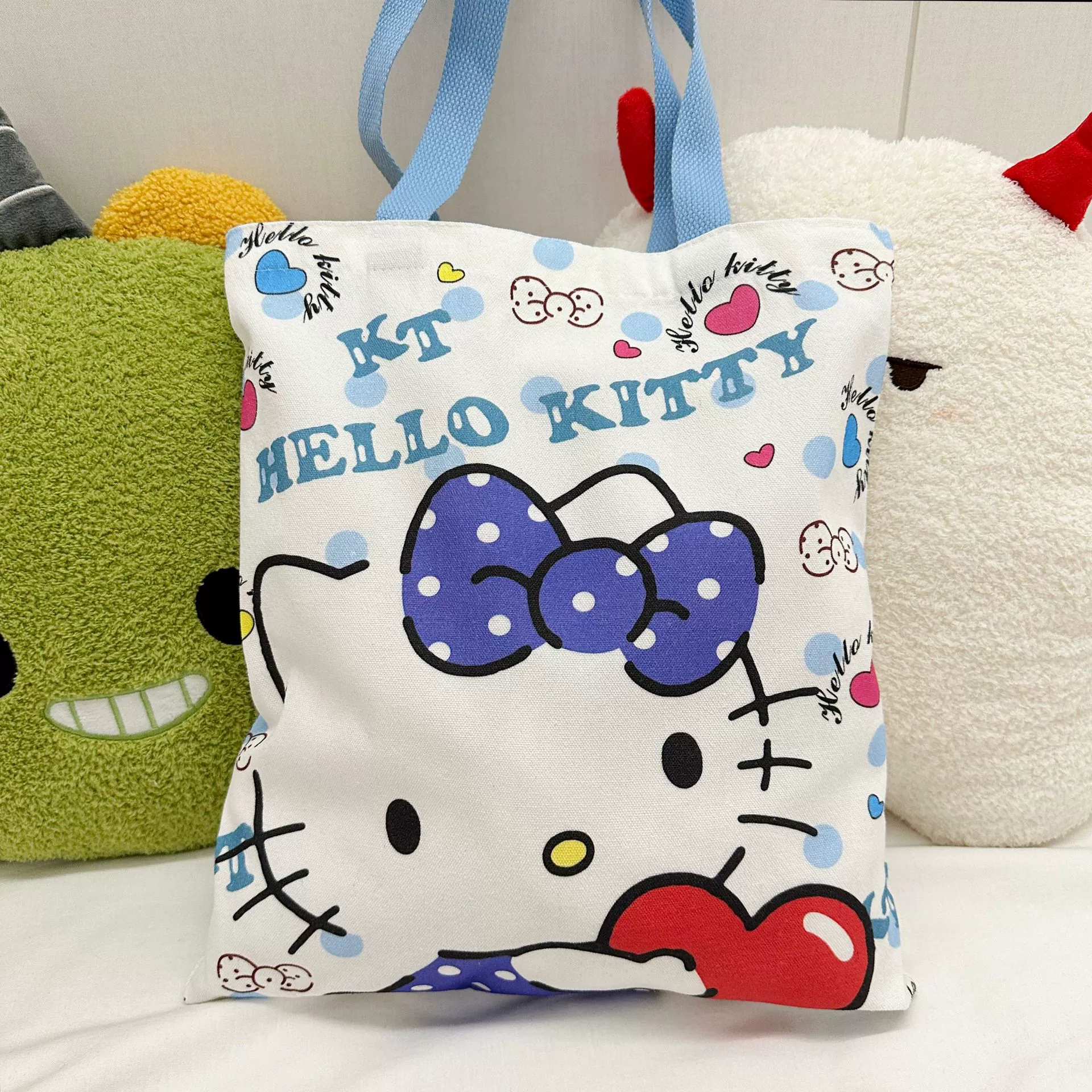 Сумка‑тоут Hello Kitty от Other, просторная холщовая сумка с отделением для карточек с мультяшным дизайном