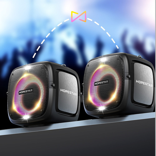 HOPESTAR Partyone high-power speaker dual microphone with bracket subwoofer outdoor audio