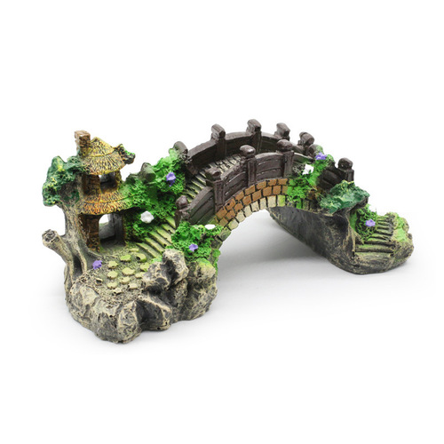 Factory direct water aquarium landscaping bridge resin avoidance pavilion bridge turtle tank climbing terrace fish tank decoration supplies arch bridge