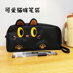 見栄えの良い漫画かわいい猫学生鉛筆バッグ文具箱化粧品袋収納ボックス筆箱 3 2 クラス鉛筆バッグ