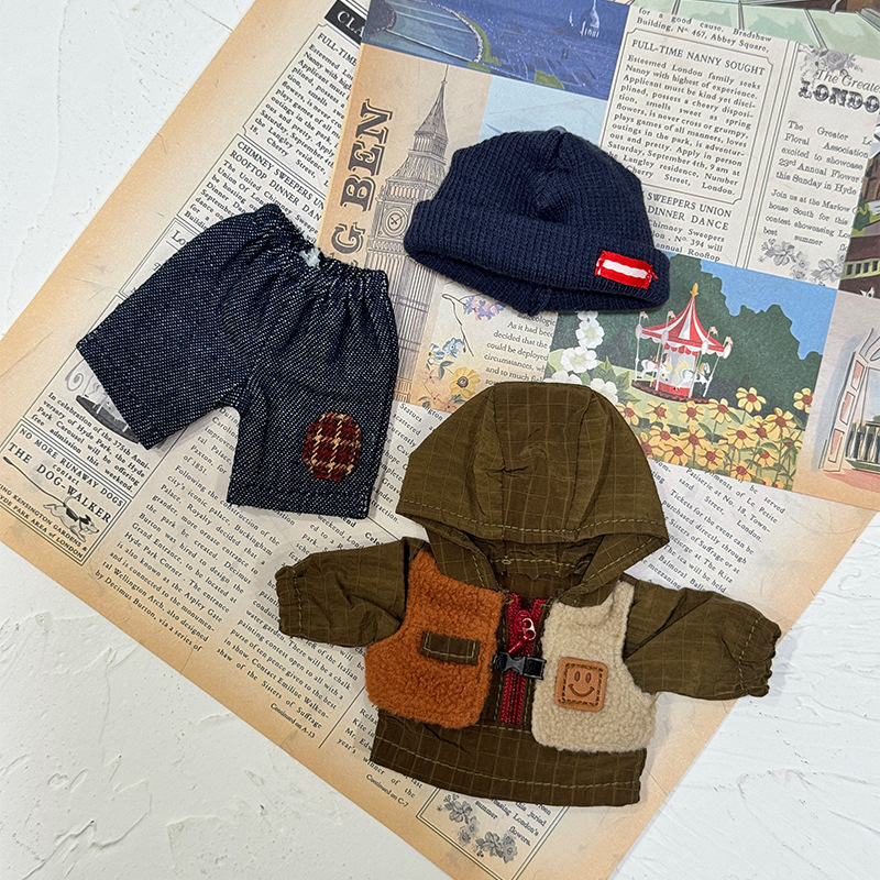 Little Bear Clothes Nyota Winter Warm Outfit Two-Piece Replacement Clothing Plush Toy Bear Doll Clothing Accessories